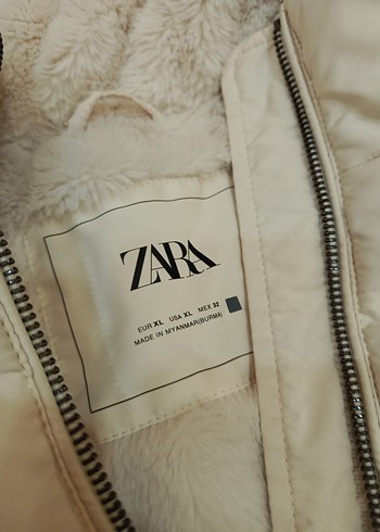 Zara zara Kürklü Kapüşonlu Kadın Kışlık Mont