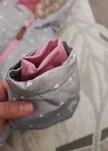 Kız Bebek Gri Kürklü Kar Tulumu - Görsel 3