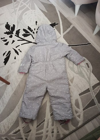 Kız Bebek Gri Kürklü Kar Tulumu - Görsel 6