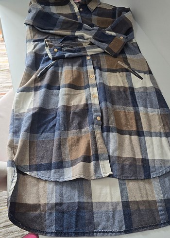 Kadın Düğmeli  Ekose Gömlek - Görsel 2