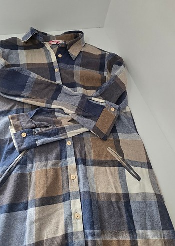 Kadın Düğmeli  Ekose Gömlek - Görsel 3