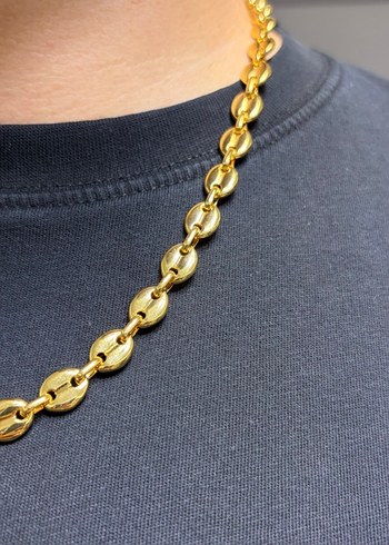 Zincir Detaylı Uzun Altın Kolye - Görsel 2