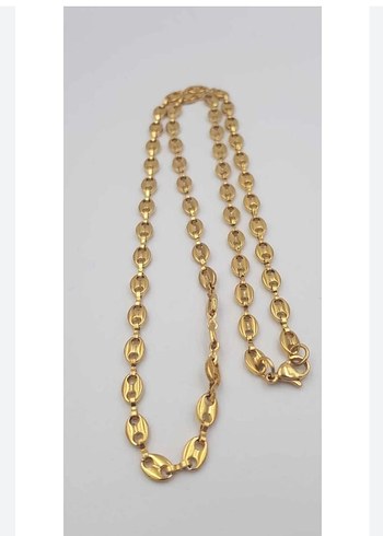 Zincir Detaylı Uzun Altın Kolye - Görsel 4