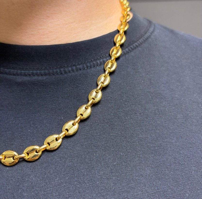 Zincir Detaylı Uzun Altın Kolye - Görsel 2