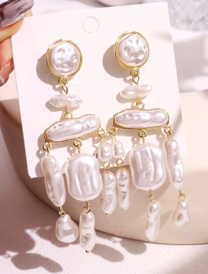 Bohem Gri Boncuklu Midi Küpe - Görsel 3