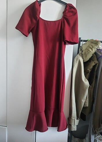 Bordo elbise