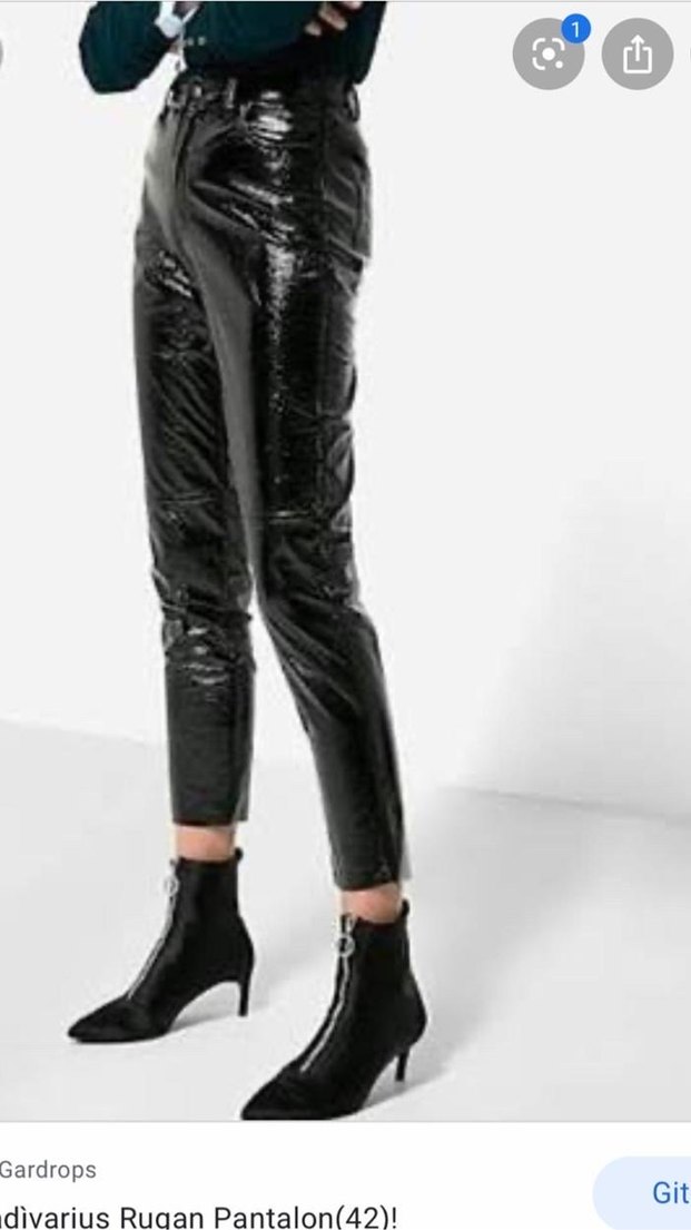 Stradivarius Deri Pantolon - Görsel 3