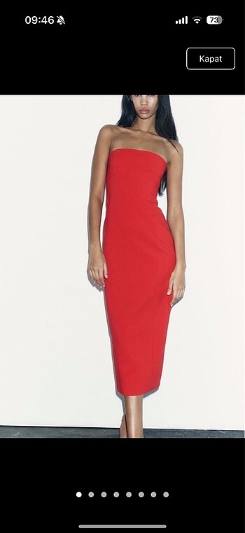 Zara straplez elbise