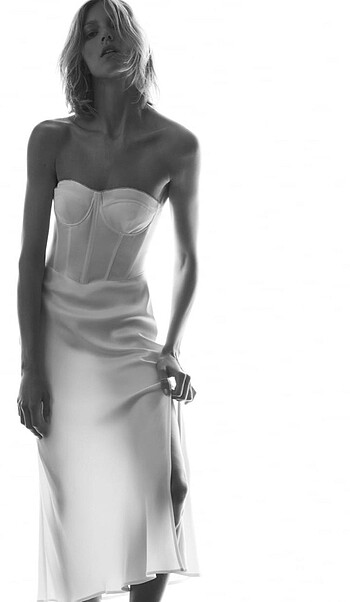 Zara saten elbise