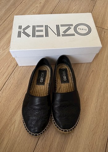 Kenzo Siyah Deri Dolgu Topuk Espadril - Görsel 7