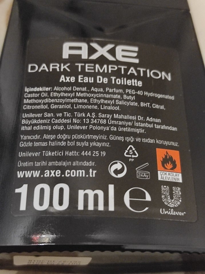 AXE Dark Temptation Eu de Toilette Erkek Parfümü Boş Şişe - Görsel 2