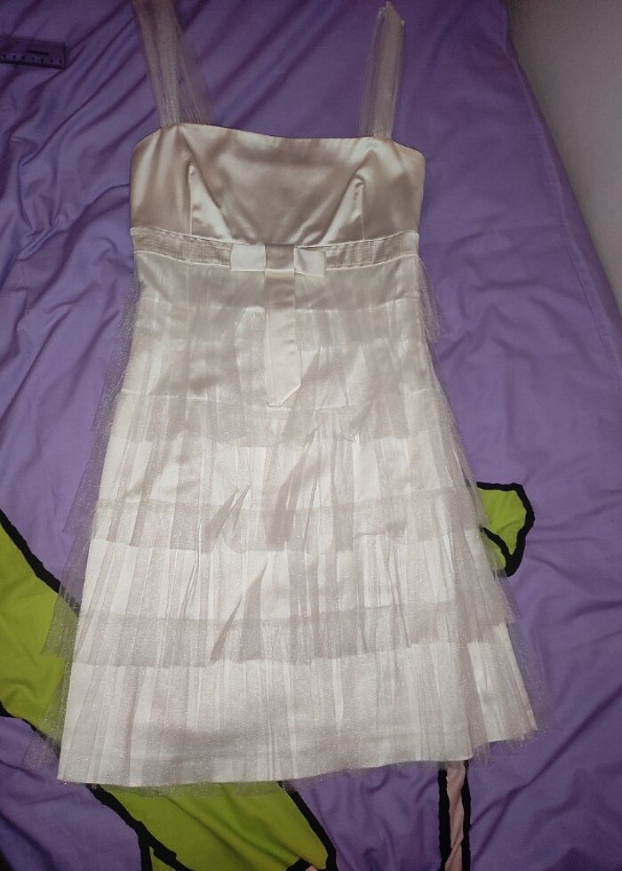 Perspective Abiye Tül Detaylı Elbise - Görsel 2