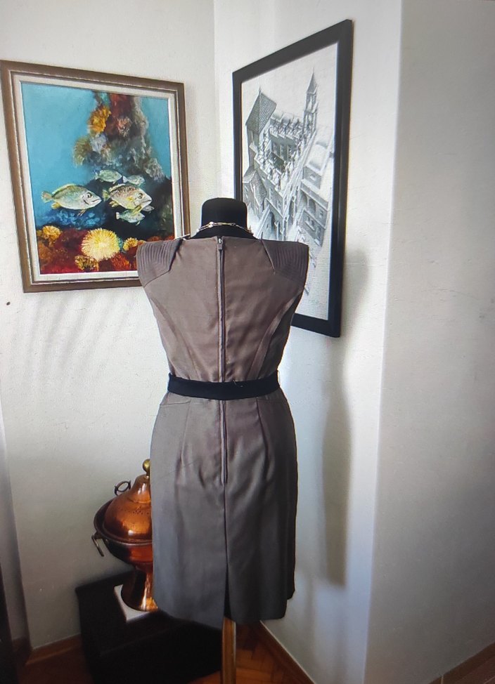 Harvey Nichols Gri Midi Elbise - Görsel 5