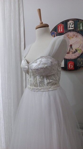 40 Beden beyaz Renk Abiye nikah elbisesi