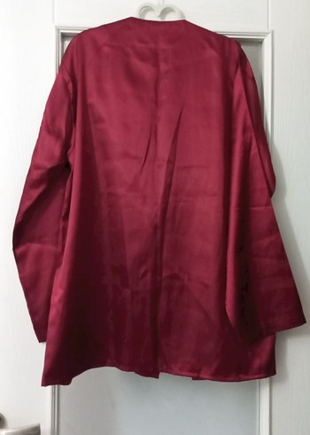 Koyu Bordo saten pijama takımı - Görsel 4