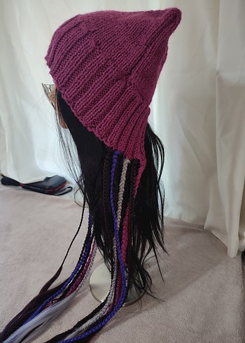 Saçlı Bohem Bere - Görsel 3