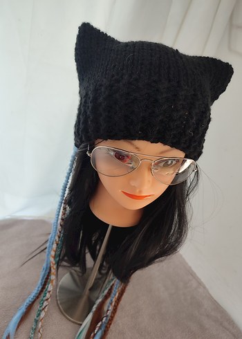 Bohem Çok Renkli Örgü Kadın Bere - Görsel 5