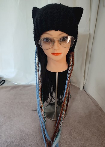 Bohem Çok Renkli Örgü Kadın Bere - Görsel 7