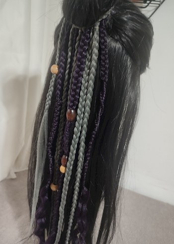 Gri Bohem Saç Aksesuarı - Görsel 10