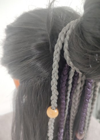 Gri Bohem Saç Aksesuarı - Görsel 5