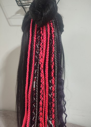 Renkli Püsküllü Gotik Saç Aksesuarı - Görsel 3