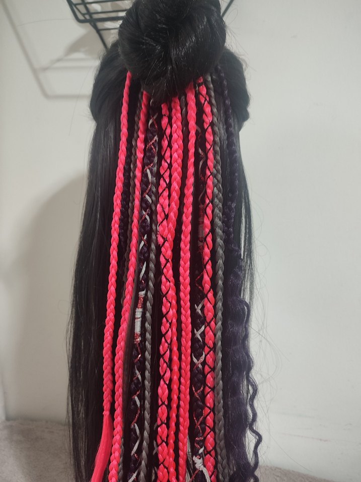 Renkli Püsküllü Gotik Saç Aksesuarı - Görsel 3