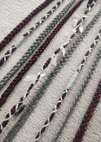 Kızıl Gri Örgülü Saç Aksesuarı - Görsel 13