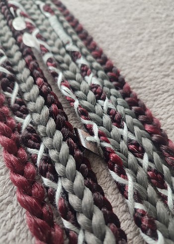 Kızıl Gri Örgülü Saç Aksesuarı - Görsel 7