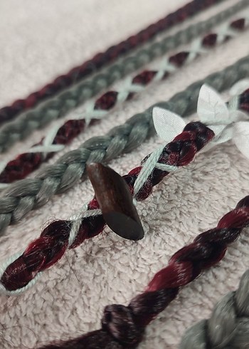 Kızıl Gri Örgülü Saç Aksesuarı - Görsel 14