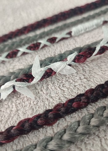 Kızıl Gri Örgülü Saç Aksesuarı - Görsel 12