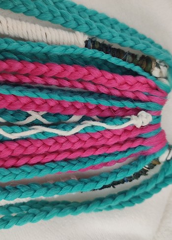 Renkli Püsküllü Bohem Örgülü Saç Aksesuarı - Görsel 8