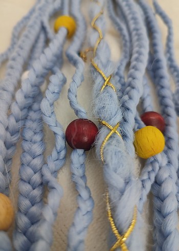 Boncuklu Örgülü Bohem Saç Aksesuarı - Görsel 11