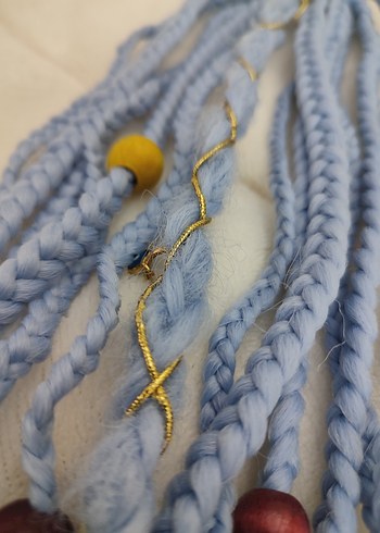 Boncuklu Örgülü Bohem Saç Aksesuarı - Görsel 13