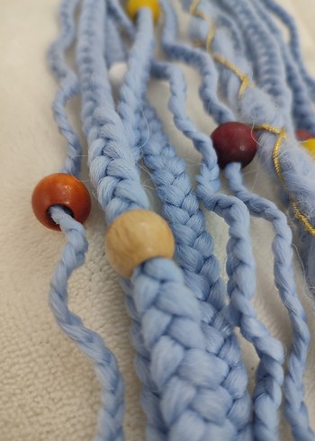 Boncuklu Örgülü Bohem Saç Aksesuarı - Görsel 8