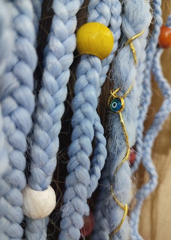 Boncuklu Örgülü Bohem Saç Aksesuarı - Görsel 17