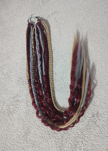 Kızıl Örgülü Bohem Saç Aksesuarı - Görsel 5