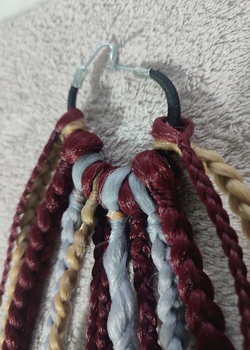 Kızıl Örgülü Bohem Saç Aksesuarı - Görsel 2