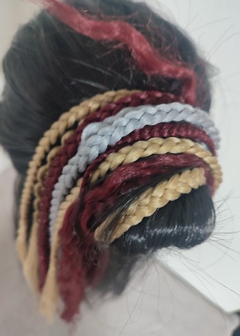 Kızıl Örgülü Bohem Saç Aksesuarı - Görsel 7