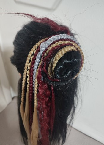 Kızıl Örgülü Bohem Saç Aksesuarı - Görsel 8