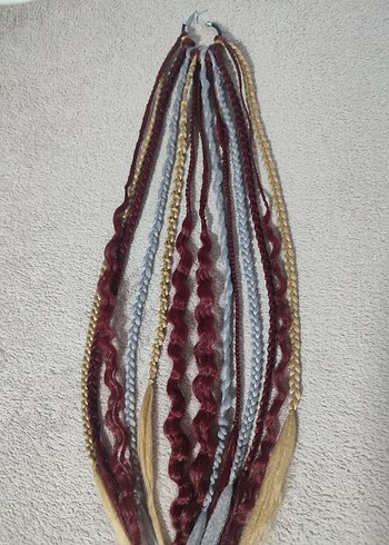 Kızıl Örgülü Bohem Saç Aksesuarı - Görsel 14