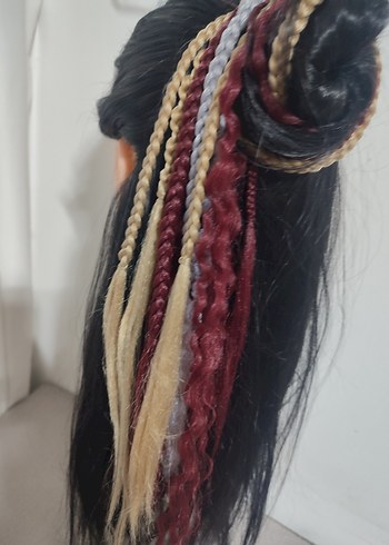 Kızıl Örgülü Bohem Saç Aksesuarı - Görsel 6