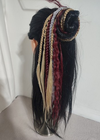 Kızıl Örgülü Bohem Saç Aksesuarı - Görsel 9