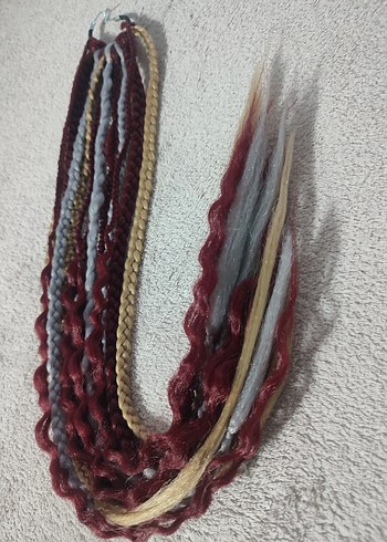 Kızıl Örgülü Bohem Saç Aksesuarı - Görsel 12