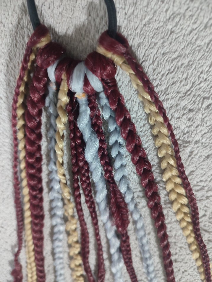 Kızıl Örgülü Bohem Saç Aksesuarı - Görsel 4