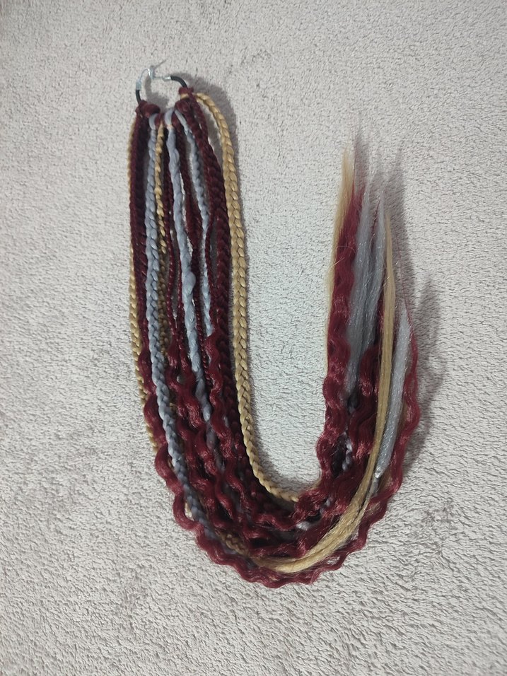 Kızıl Örgülü Bohem Saç Aksesuarı - Görsel 5