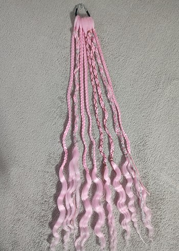 Pembe Örgülü Bohem Saç Aksesuarı - Görsel 4