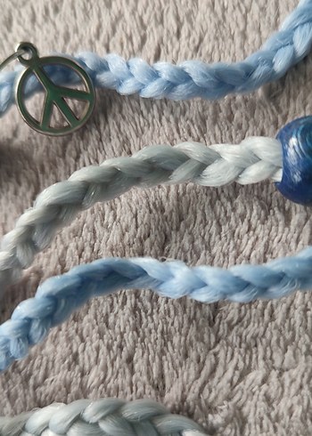 Pastel Mavi Örgü Saç Aksesuarı - Görsel 4