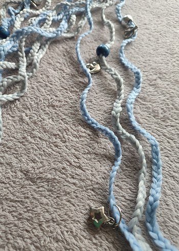 Pastel Mavi Örgü Saç Aksesuarı - Görsel 6