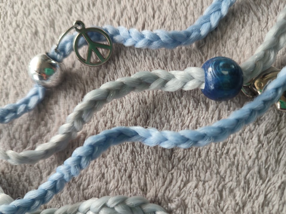 Pastel Mavi Örgü Saç Aksesuarı - Görsel 4