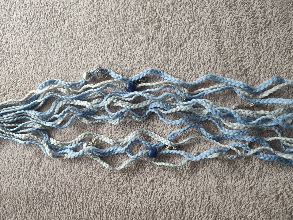 Pastel Mavi Örgü Saç Aksesuarı - Görsel 5